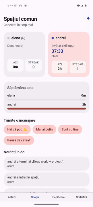 Spațiul comun cu prezența partenerului
